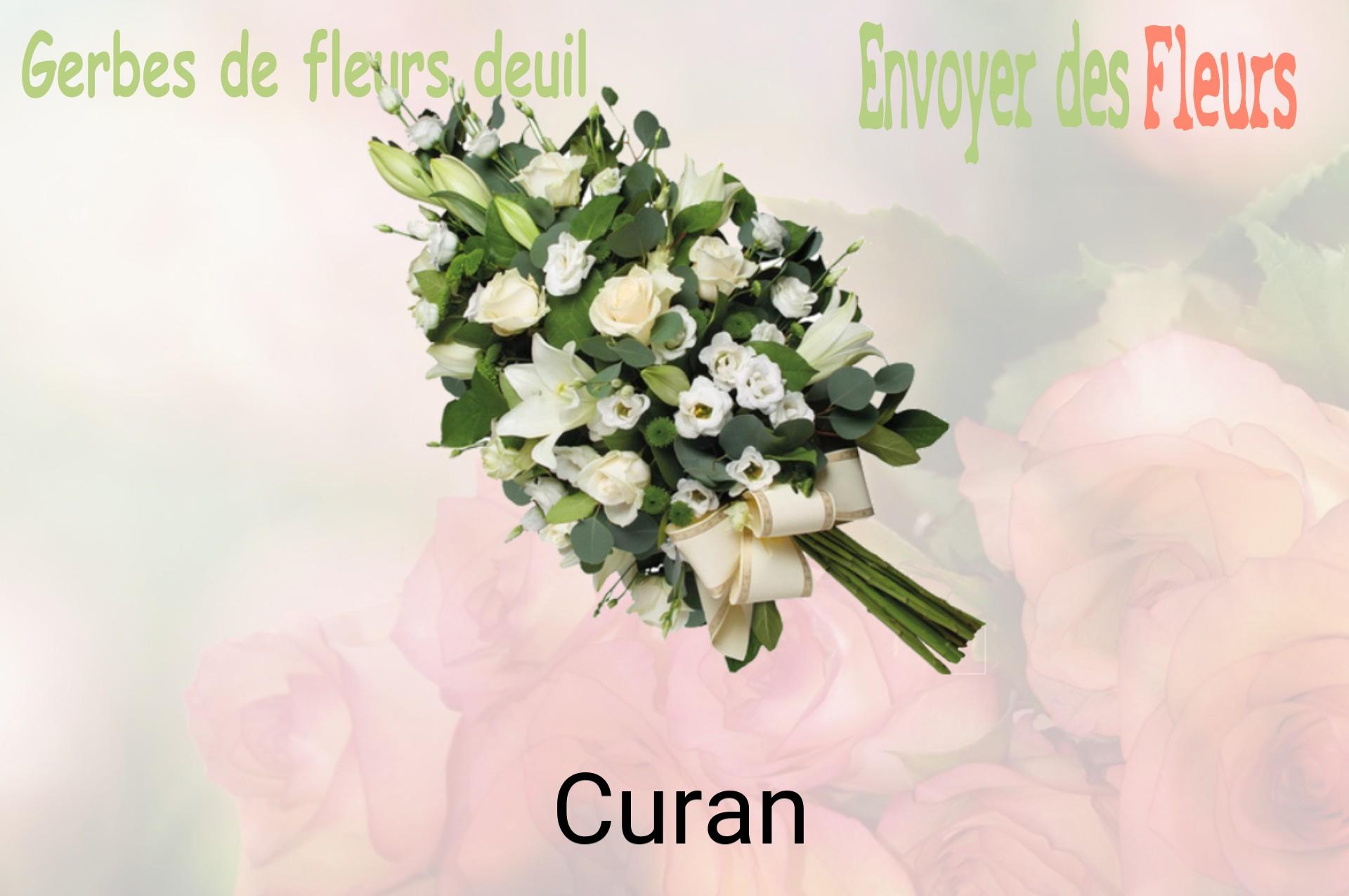 Gerbe de fleurs de deuil livrée à Curan